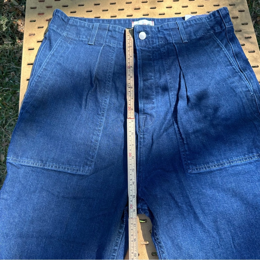 Anthropologie Sundry Ultra High Rise Pleated Carpenter Wide Leg Jeans Size 31 - Picture 3 of 9